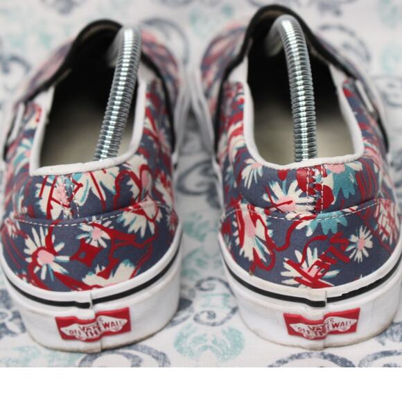 Vans Classic Slip-On (Vans Crew) Floral/Red Shoes Size 10‎ Mens - Picture 6 of 9